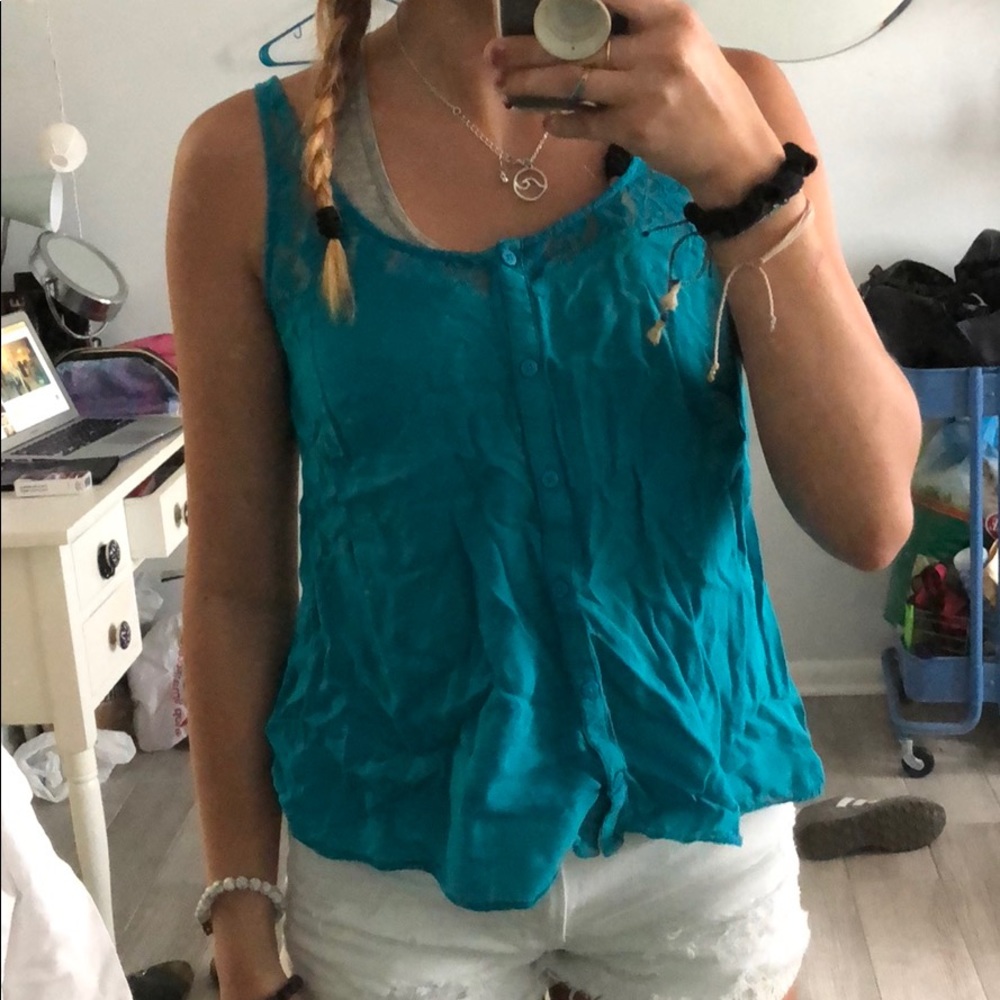 Blue lace tank